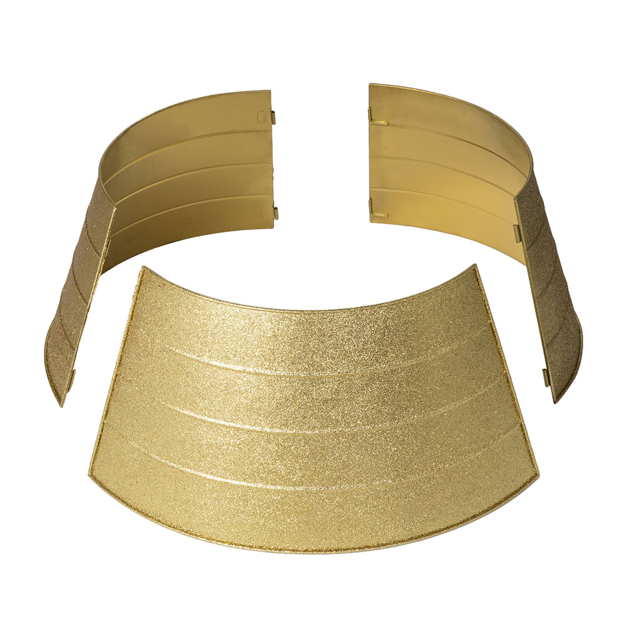 Glitzhome® 2ft. Gold Glitter Metal Tree Collar